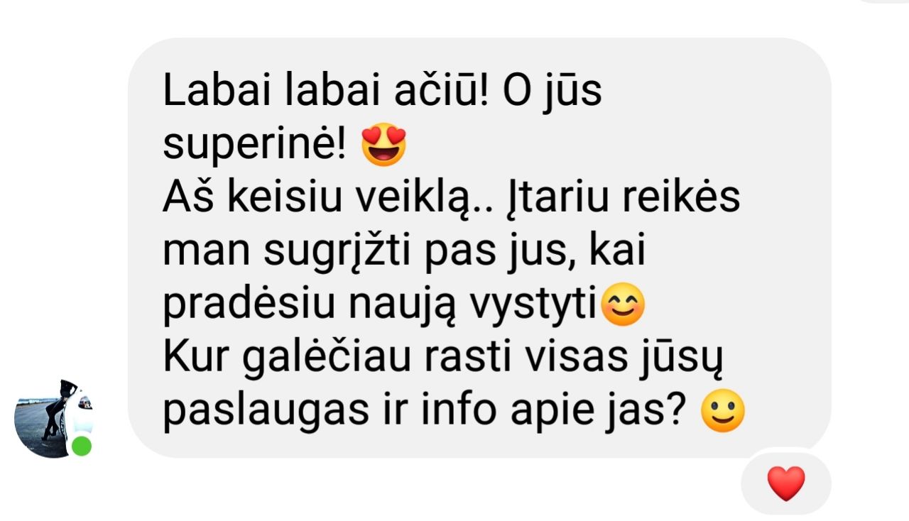 Atsiliepimas apie nemokamą diagnostinį pokalbį su Erika Karta